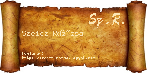 Szeicz Rózsa névjegykártya